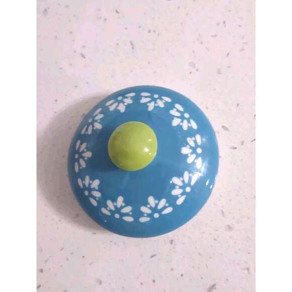 Vintage Dutch Wax Teapot Red Blue Floral Coastline Imports Ceramic - Picture 6 of 9